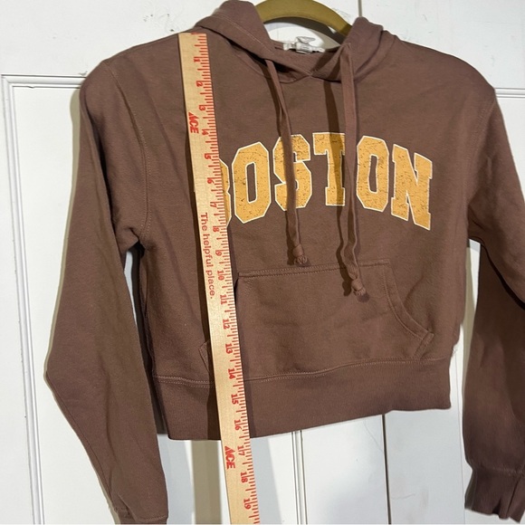 Tilly’s Full Tilt BOSTON Hoodie Brown Shrunken Size XS - Picture 5 of 7